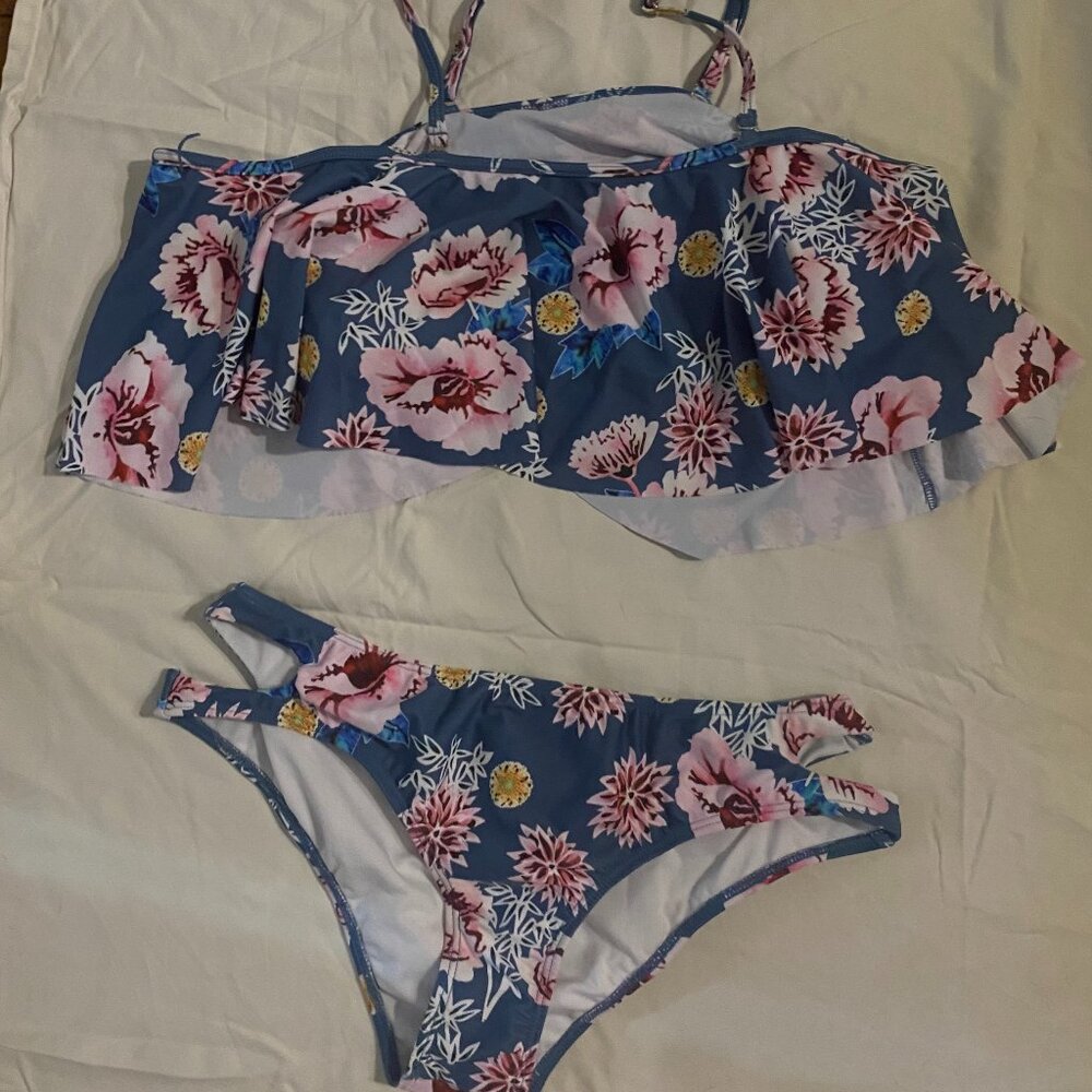 Blue with Flowers Bikini